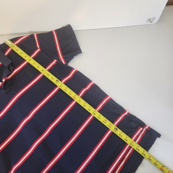 Polo Ralph Lauren Men's Polo Shirt Short Sleeve Vintage Navy Stripe Size Large - Picture 5 of 6